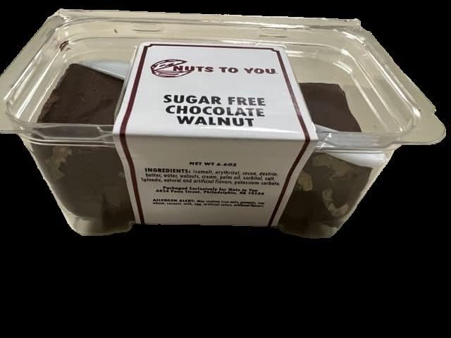 Nuts To You Sugar Free Smooth and Creamy Chocolate Walnut Fudge | Fresh Gourmet Candy | Decadent and Delicious Handcrafted Fudge - 6.6 Oz. (Pack of 2)