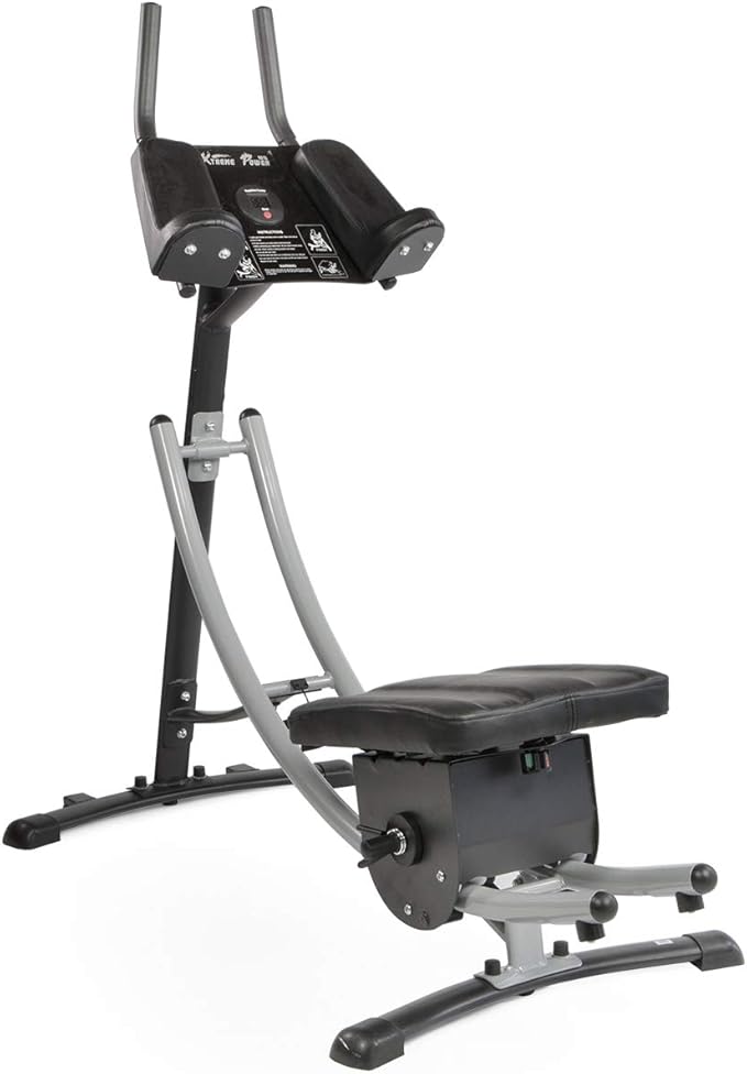 XtremepowerUS Ab Machine Abdominal Workout Crunch Fitness Exercise Workout, Silver/Black