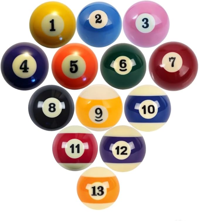 Replacement Billiards Ball, 2-1/4" Regulation Size, Object Balls with Cue Ball & Billiard #8 Ball, Standard Billiards Ball Accessories