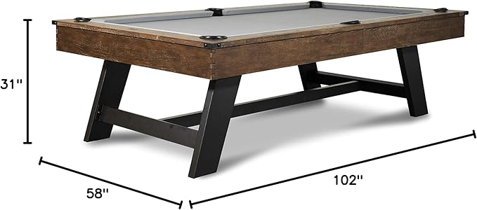 Nixon Billiards - Hunter Slate Billiard Pool Table(Metal Leg) - Brushed Walnut - 7 FT and 8 FT - White Glove Installation