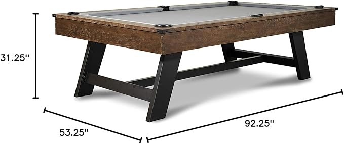 Nixon Billiards - Hunter Slate Billiard Pool Table(Metal Leg) - Brushed Walnut - 7 FT and 8 FT - White Glove Installation