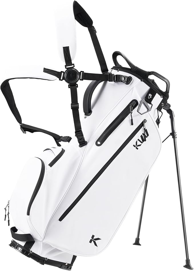 KVV Lightweight Golf Stand Bag with 7 Way Full-Length Dividers, 5 Zippered Pockets, Automatically Adjustable Dual Straps,Elegant Design