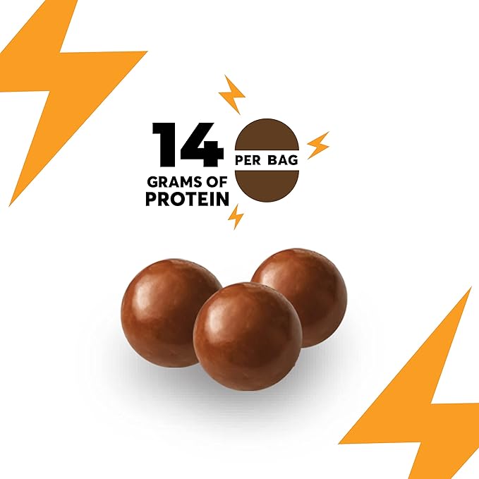 Knack Snacks | Crunchy Protein Balls - Milk Chocolate Flavor (10x 1.2oz Bags) | Lunchbox Ready, High Protein, Naturally Gluten Free, Lower Sugar, Chocolate Snack for School, Work, Travel, Parties