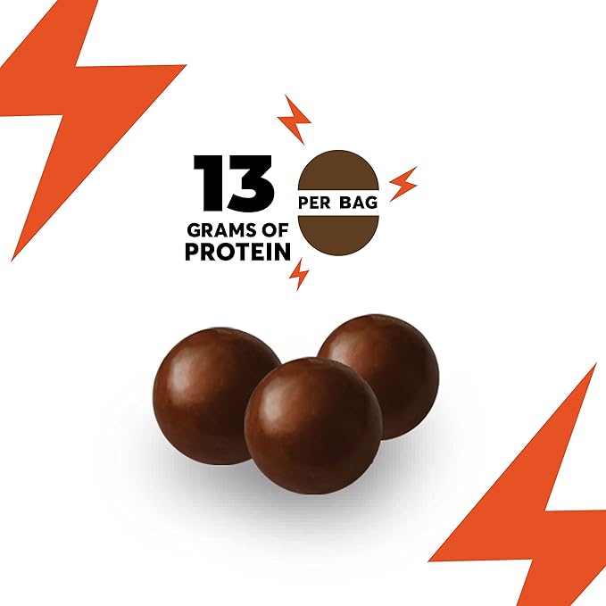 Knack Snacks | Crunchy Protein Balls - Dark Chocolate Flavor (10x 1.2oz Bags) | Lunchbox Ready, High Protein, Naturally Gluten Free, Lower Sugar, Chocolate Snack for School, Work, Travel, Parties
