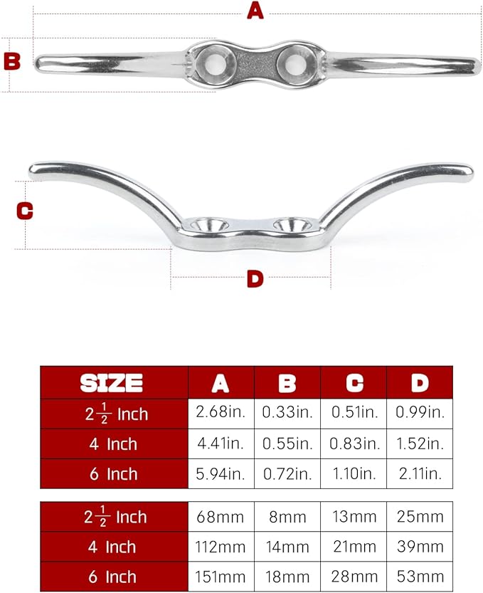Atibin Deck Hardware Dock Cleats Steel Stainless Kayak Boat Cleat Marine Mooring Heavy Rope Cleat Base