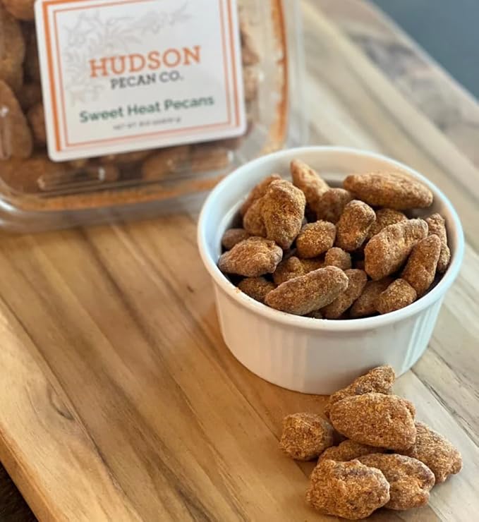 Hudson Pecans - Sweet Heat Pecans, 8oz, Perfectly Balanced Flavors to Compliment with a Delighftul Sweet Sensation + a Little Kick