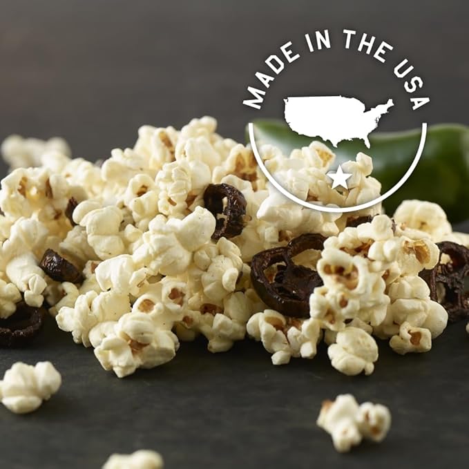 Fire Corn Popcorn Pack of 6 Real Jalapeno Popcorn Gluten Free, Spicy, Non-GMO, Healthy Snacks Founded & Owned by Combat Veteran, Original Flavor, 3.8 oz Sharing Bags