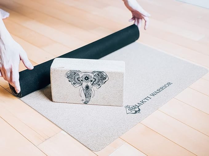 Cork Yoga Mat - Artist Designed, Premium Printed Eco-Friendly Non-Slip mat, Great for Regular & Hot Yoga, Pilates, Workouts 72 inch x 24 inch x 3mm Thick