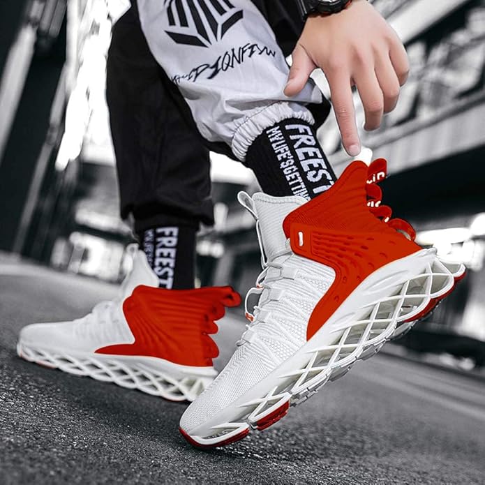 Hello MrLin Men's Running Shoes Non Slip Athletic Tennis Walking Blade Type Sneakers Hip Hop