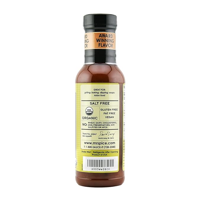 Mr. Spice Salt Free Award-Winning Taste Sweet and Sour Sauce | Low Sodium | Organic | No Salt | Gluten Free | Low Calorie Sweet & Sour Sauce | 13.5 Ounce (1 Pack)