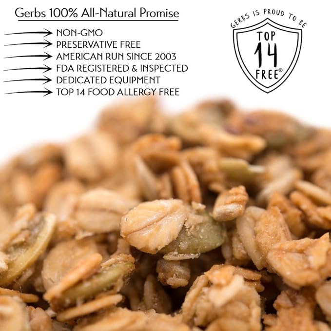 Gerbs Original Seed n' Honey Granola, 4 LBS. - Top 14 Food Allergy Free & Non GMO - Keto Safe - Made in Rhode Island …
