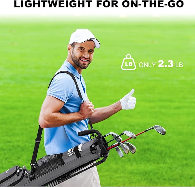 MAZEL Lightweight Golf Bag for Men – Easy to Carry Golf Clubs Bag with Shoulder Strap,Pitch n Putt Golf Stand Bag for Driving Range,Par 3 and Executive Courses - Fit Up to 8 Clubs