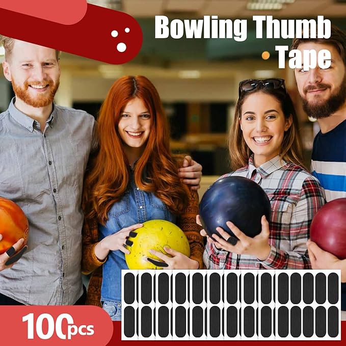100 PCS Bowling Thumb Tape - Bowling Finger Tape - Thumb Tape Protector for Bowling(Multiple Colors, 1 x 2.8 Inches, Breathable)