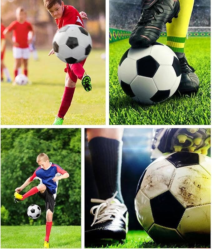6 Pack Classic Soccer Balls Size 5/4/3 Includes Ball Pump and Net Bag,Soccer Training Ball Practice for Kids and Adults,Competition Soccer for Indoor Outdoor