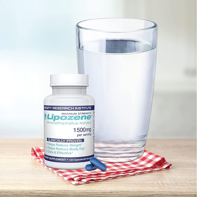 Lipozene Diet Pills - Weight Loss Supplement - Suppresses Appetite- Three Bottles of 90 Capsules in Total