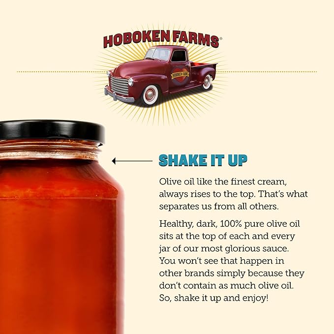 Hoboken Farms Low Sodium Marinara Sauce - Keto Certified, No Sugar Added, Non GMO Project Verified, Plant Based, and Paleo Friendly! (25 Fl Oz, Pack of 2)