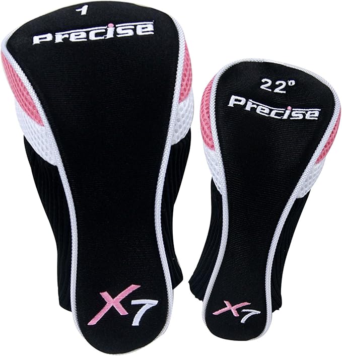 Precise X7 Kids Golf Clubs Set for Ages 3-5, 6-8, 9-12 | Right/Left Hand Girls & Boys Golf Clubs with Lightweight Graphite Shafts, Hybrid & Stand Bag