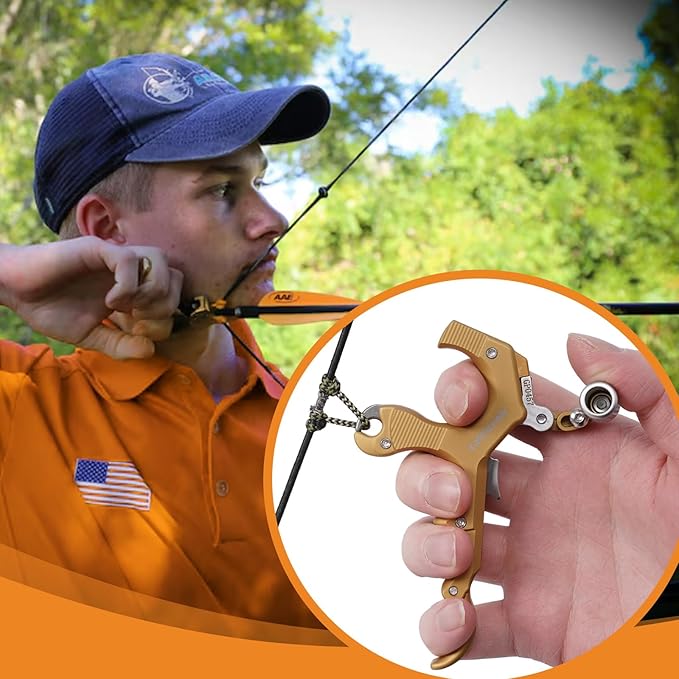 LWANO Archery Compound Bow Release Aids Trigger 3-4 Finger Adjustable Wristband Thumb Arrow Release Aids for Adults Youth Hunting Shooting Training Accessories