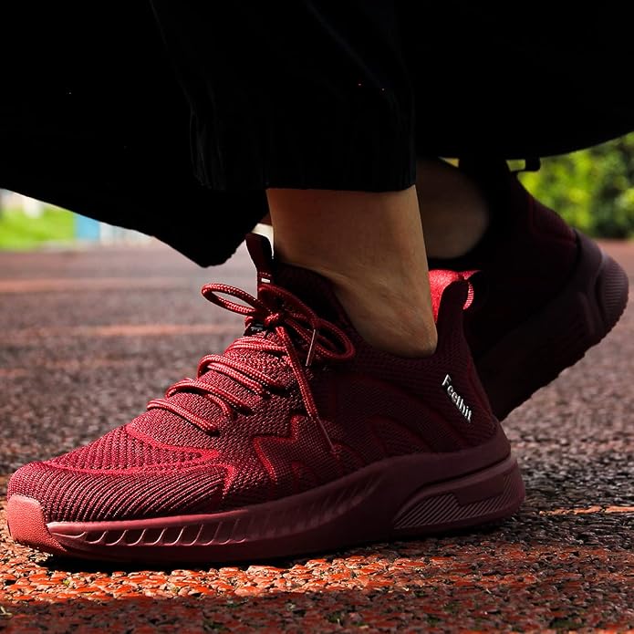 Feethit Mens Non Slip Walking Sneakers Lightweight Breathable Slip on Running Shoes Athletic Gym Tennis Shoes for Men