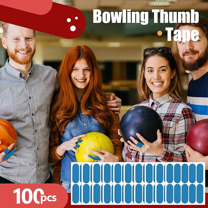 100 PCS Bowling Thumb Tape - Bowling Finger Tape - Thumb Tape Protector for Bowling(Multiple Colors, 1 x 2.8 Inches, Breathable)