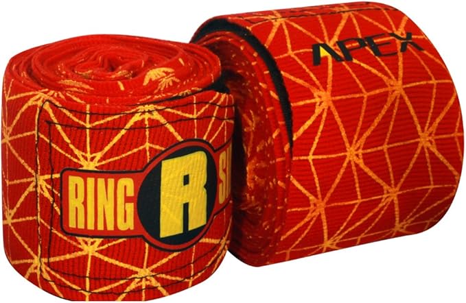 Ringside Apex 180” Boxing Hand Wraps Pair - Durable, Elastic Training Wraps with Hook & Loop Closure, Multi-Color Options, Perfect for MMA, Muay Thai, Kickboxing