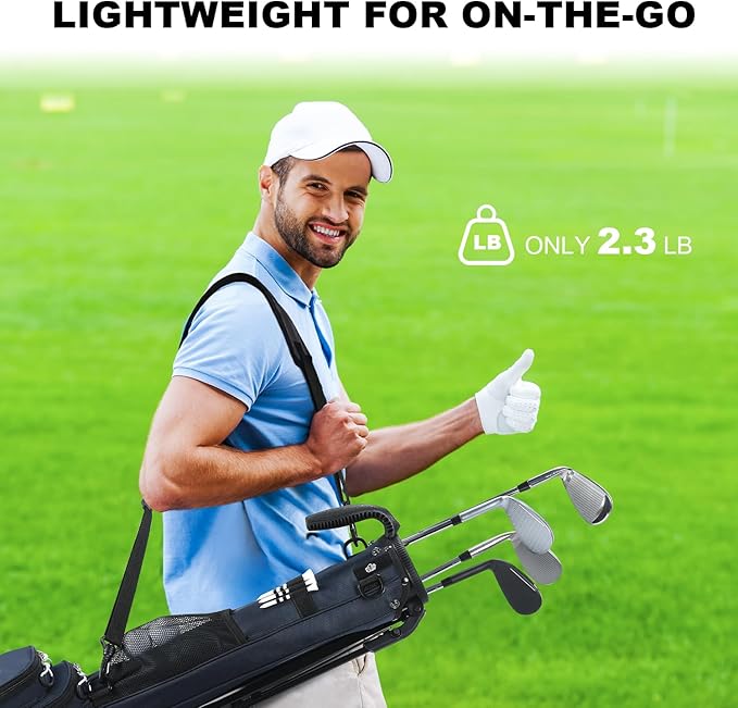 MAZEL Lightweight Golf Bag for Men – Easy to Carry Golf Clubs Bag with Shoulder Strap,Pitch n Putt Golf Stand Bag for Driving Range,Par 3 and Executive Courses - Fit Up to 8 Clubs
