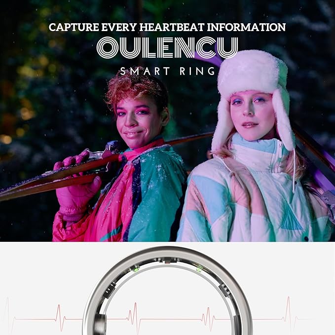 2025 Smart Ring for Women Men, Sleep Tracker Ring, Fitness Smart Ring, Activity Tracker,Sleep Monitor, Stress/Heart Rate/Women's Calories Steps Tracking-No APP Subscription (Black, #8-57.0mm/2.24")