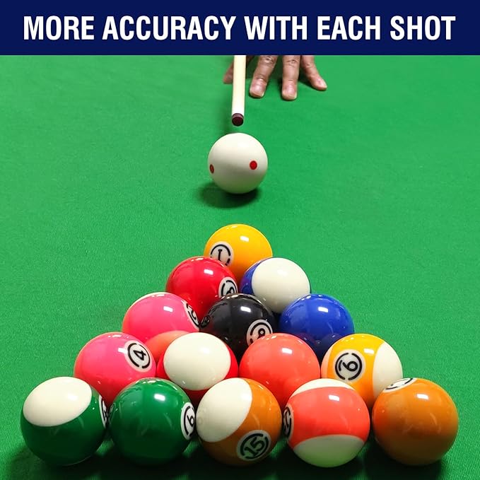 2-1/4" Pool Balls Billiard Set - 16 Resin Balls, Regulation Size & Weight, Complete Billiard Table Balls Set for Replacement, Pool Table Accessories & Billiards Pool Accessories