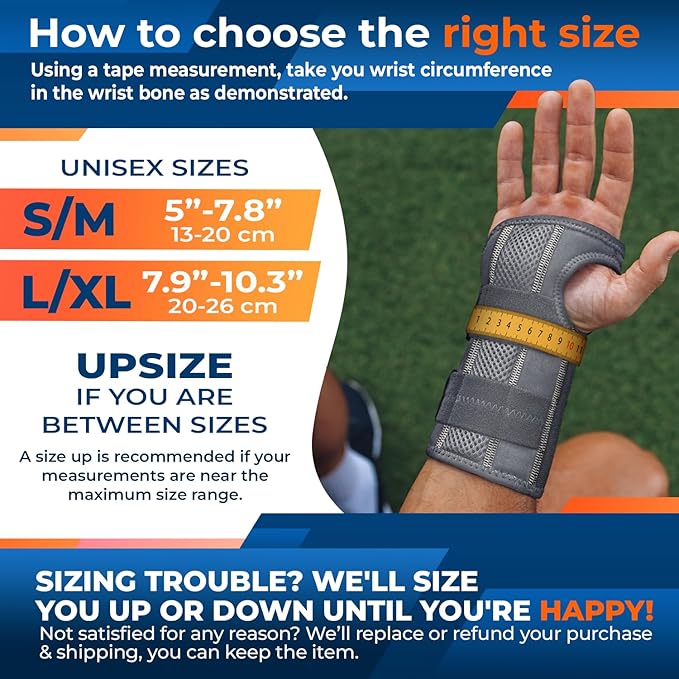 DR. BRACE Adjustable Wrist Brace Night Support for Carpal Tunnel, FSA & HSA Eligible, Doctor Developed, Upgraded with Double Splint & Therapeutic Cushion, Hand Brace For Pain Relief, Injuries, Sprains