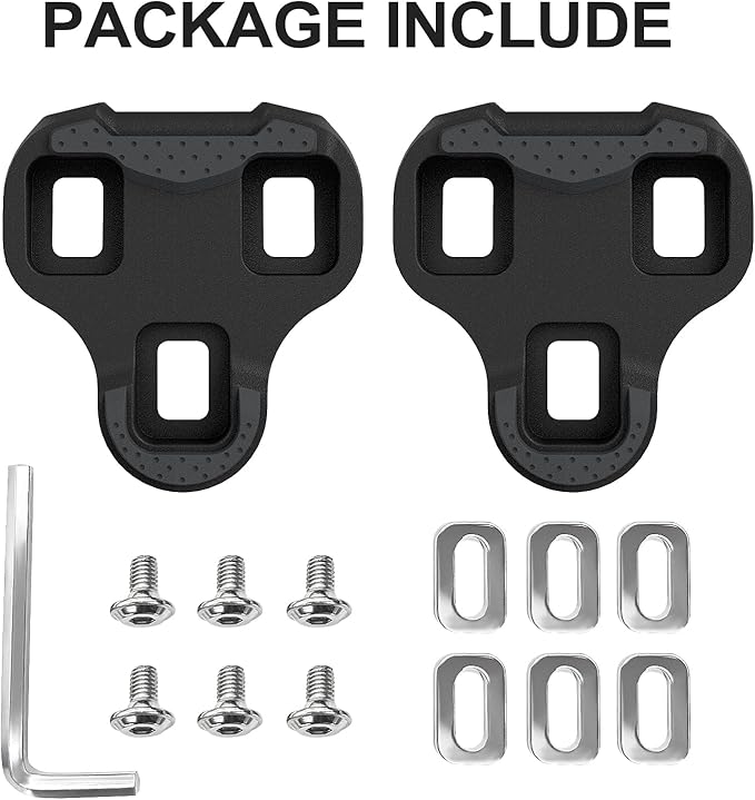 Bike Cleats Compatible with Look KEO Cleats, 4.5 Degree Float,Bicycle Cycling Cleats Set for Indoor & Road Cycling
