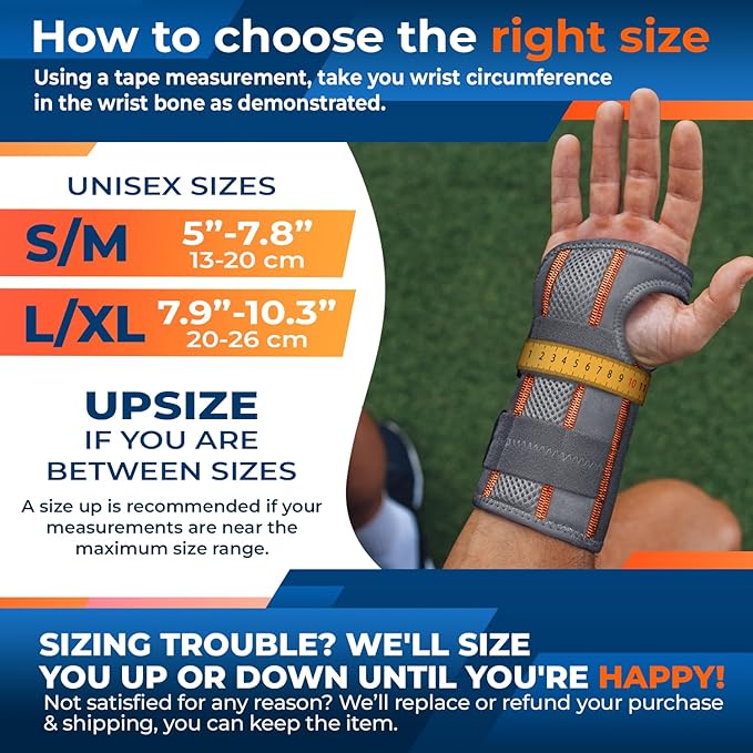 DR. BRACE Adjustable Wrist Brace Night Support for Carpal Tunnel, Doctor Developed, Upgraded with Double Splint & Therapeutic Cushion, Hand Brace For Pain Relief, Injuries, Sprains