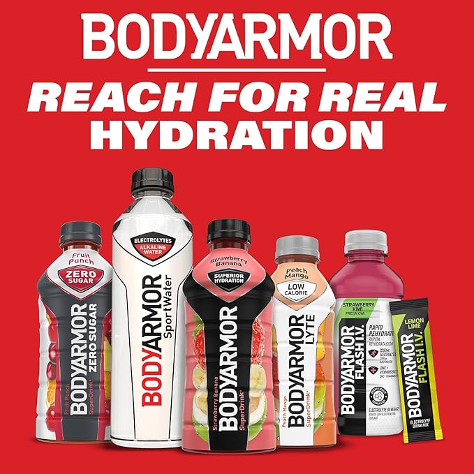 BODYARMOR LYTE Sports Drink Low-Calorie Sports Beverage, Orange Clementine - Orange Citrus, Coconut Water Hydration, Natural Flavors With Vitamins, Potassium-Packed Electrolytes, Perfect For Athletes, 16 Fl Oz (Pack of 12)