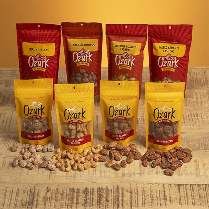 OZARK NUT ROASTERS, Sugar-Free Dark Almonds, Dark Chocolate Flavored Snacks, No Sugar Added, World-Class Gourmet Candied Nuts, Resealable Pack (14.0 oz)