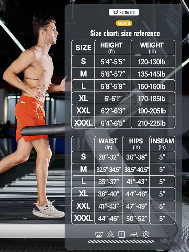 NORTHYARD Men's Running Athletic Shorts 5"/ 7"/ 9" Workout Gym Short Tennis Quick Dry Active Sport Hiking Basketball