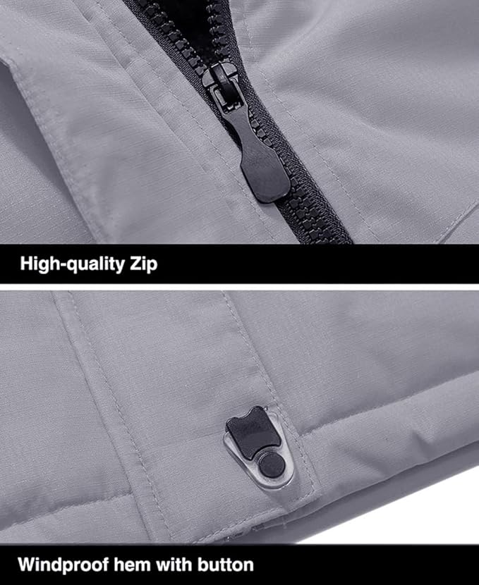 MAGCOMSEN Men's Winter Coats Water Resistant Ski Snow Jacket Warm Fleece Jacket Parka Raincoats With Multi-Pockets