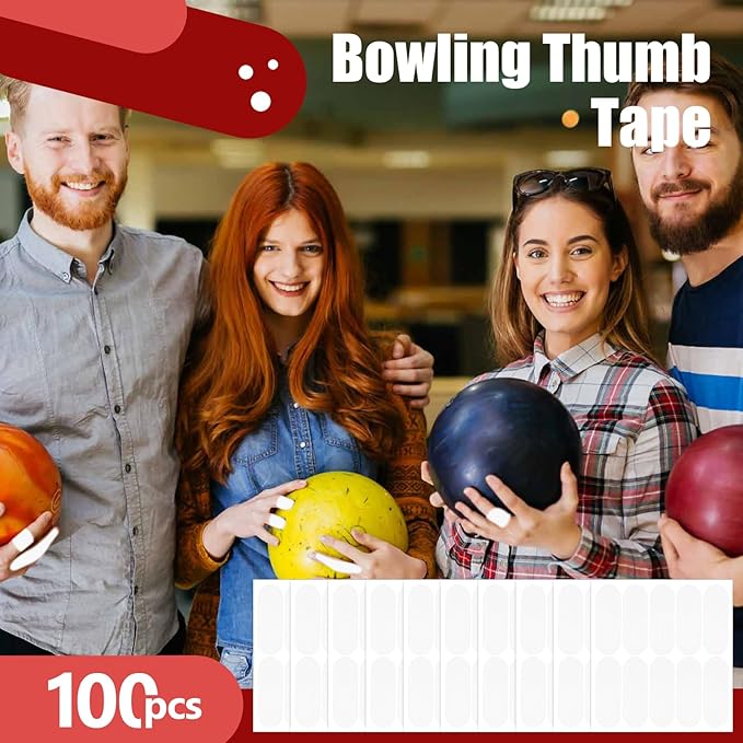 100 PCS Bowling Thumb Tape - Bowling Finger Tape - Thumb Tape Protector for Bowling(Multiple Colors, 1 x 2.8 Inches, Breathable)