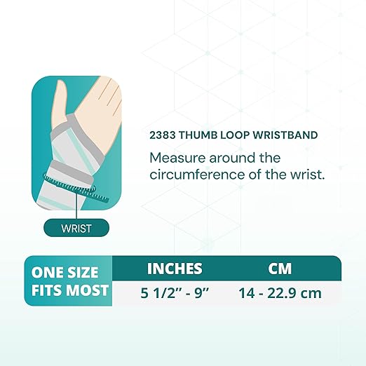 OPPO 2383 Adjustable Wrist Compression Wrap with Thumb Loop for Fitness, Weightlifting, Tendonitis, Carpal Tunnel Arthritis, Pain Relief - Fits Both Right and Left Hand (Gray, One Size, 1 Pack)