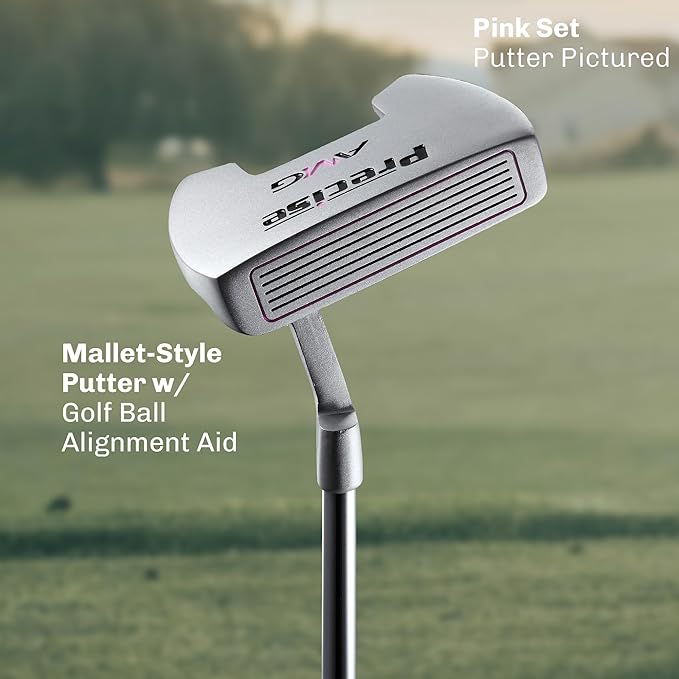 Precise AMG Right-Handed Complete Golf Clubs Set for Petite & Regular Height Women: 460cc Driver, 21° Hybrid, 3 Wood, 6-PW Stainless Irons, Putter, Stand Bag, 3 H/C's | Choose Your Color & Size