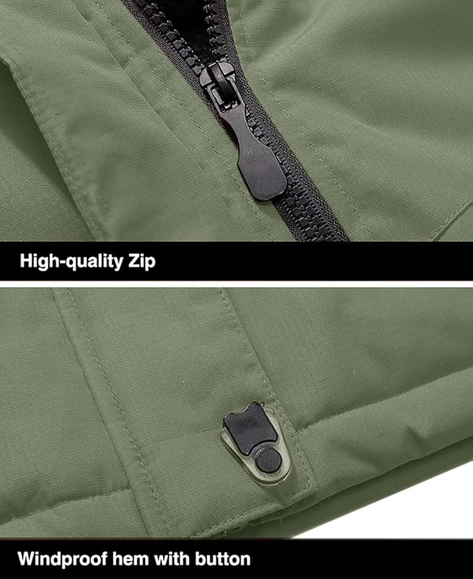MAGCOMSEN Men's Winter Coats Water Resistant Ski Snow Jacket Warm Fleece Jacket Parka Raincoats With Multi-Pockets