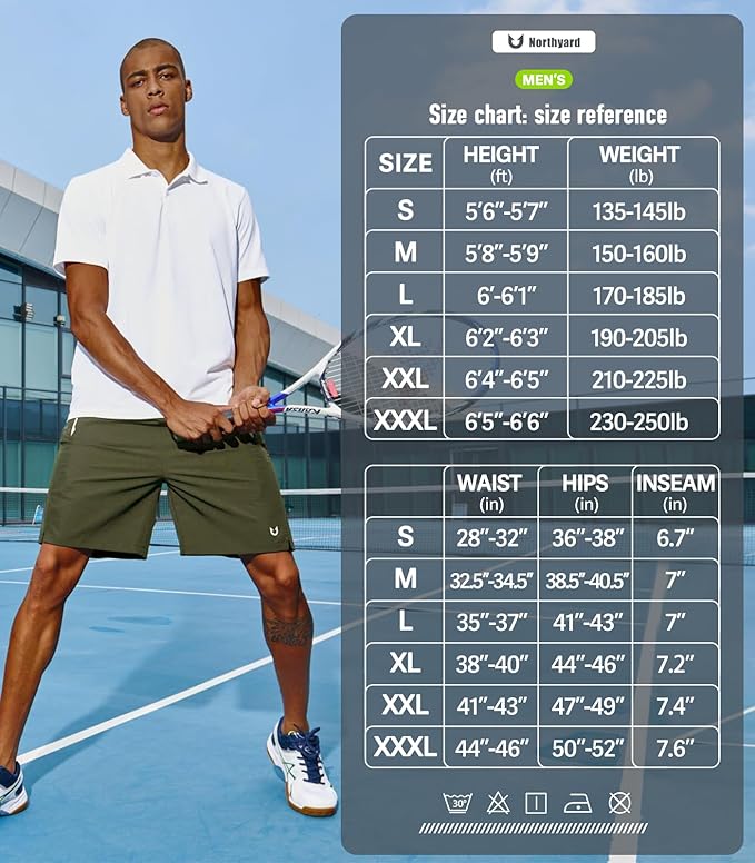 NORTHYARD Men's Running Athletic Shorts 5"/ 7"/ 9" Workout Gym Short Tennis Quick Dry Active Sport Hiking Basketball