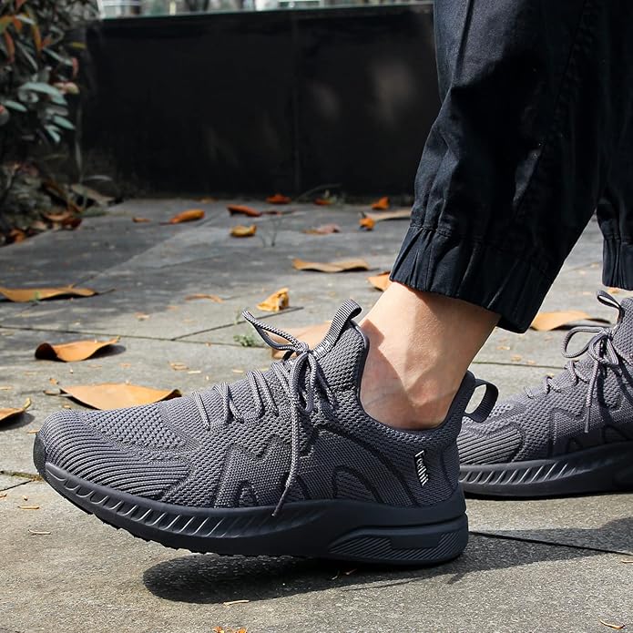 Feethit Mens Non Slip Walking Sneakers Lightweight Breathable Slip on Running Shoes Athletic Gym Tennis Shoes for Men