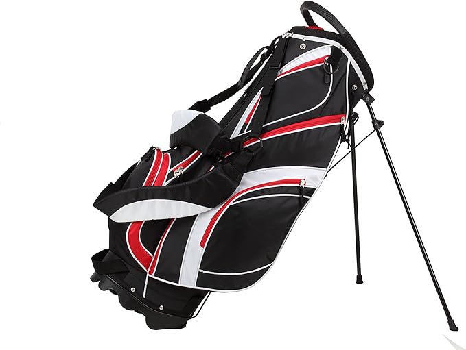 18 Piece Complete Men’s Golf Club Set with Titanium Driver, #3 & #5 Fairway Woods, #4 Hybrid, 5-SW Irons, Putter, Stand Bag, 4 H/C's, Men’s Golf Clubs Full Set Right Handed