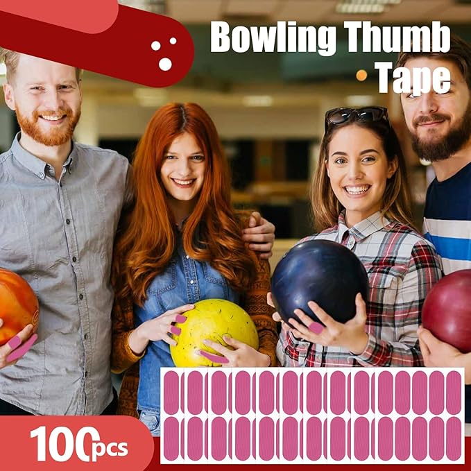 100 PCS Bowling Thumb Tape - Bowling Finger Tape - Thumb Tape Protector for Bowling(Multiple Colors, 1 x 2.8 Inches, Breathable)