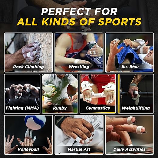 OK TAPE Athletic Finger Tape (10Rolls 450FT), Finge Wrap Tape, Extra Strong Adhesive Finger Support and Protect Tape, Hand Grip Tape for Rock Climbing, MMA, Jiu Jitsu, Volleyball, Black