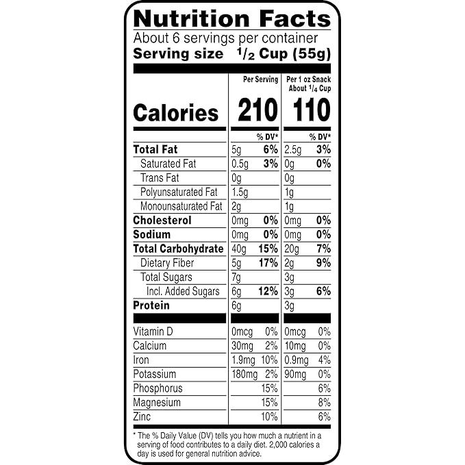 Bear Naked Granola Cereal, Whole Grain Granola, Breakfast Snacks, Vanilla Almond Crisp (6 Bags)
