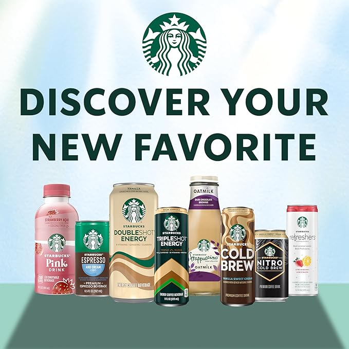 Starbucks Iced Energy Drink, Tropical Peach, Zero Sugar Energy Drink, Plant Based Caffeine, Hydration, Mental Clarity, 12 Fl Oz Cans (Pack of 12)