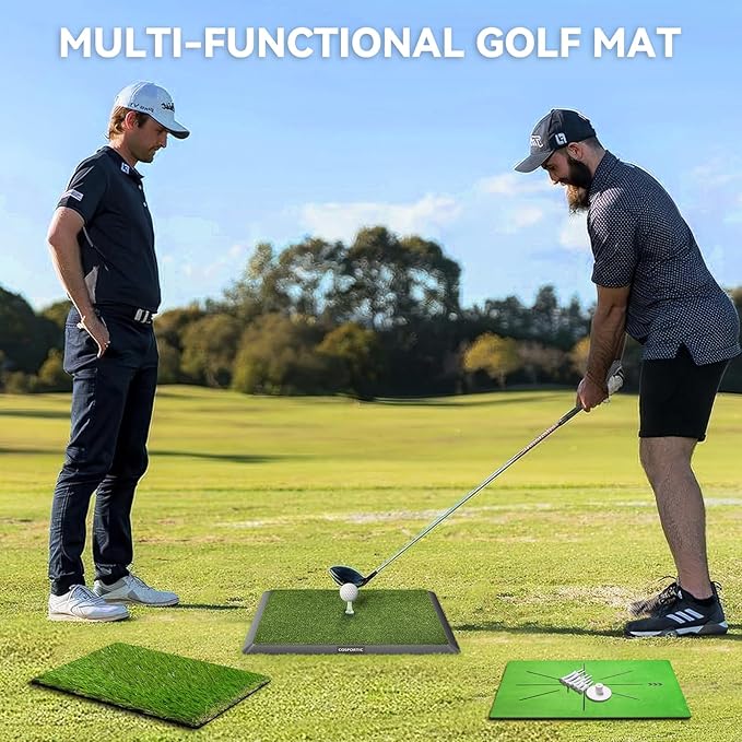 Golf Hitting Mat,Golf Training Mat for Swing Path Feedback Detection Batting, Extra Replaceable Golf Practice Mat 16"x12", Golf Gifts for Men Women for Home Indoor Outdoor