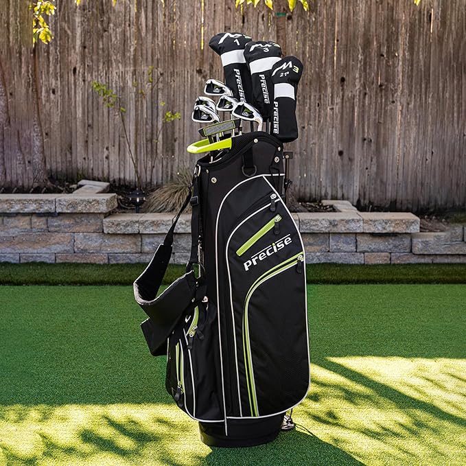 Precise M3 Men's Complete Golf Club Set, Includes Driver, Fairway, Hybrid, 6-PW, Putter, Stand Bag, 3 H/C's, Men’s Golf Clubs Full Set Right Handed, Regular, Petite or Tall Size
