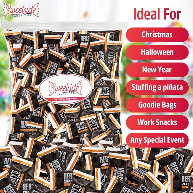 Zero Sugar Caramel Filled Chocolate Candy, 2 Pound of Sugar-Free Chocolate Candy, for Low Carb Diets