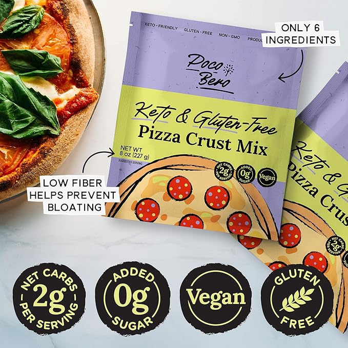 Poco Bero – Gluten-Free Pizza Dough Mix | Keto Piza Crust | Low Carb, Grain-Free, Easy to Make | Keto & Gluten-Free Pizza Dough